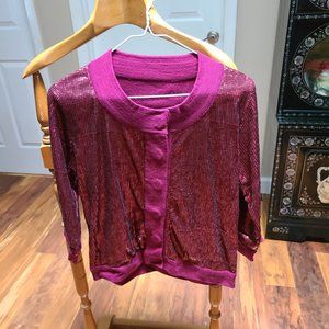 Coleen Lopez, S, Burgandy sequin jacket
